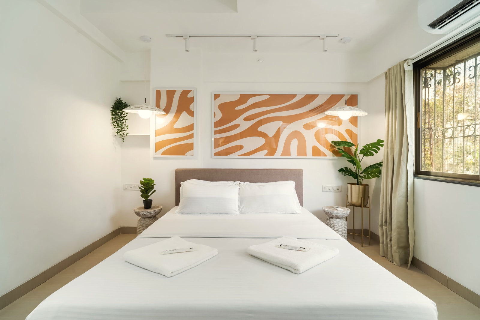 The bedroom at Aura, Bandra West